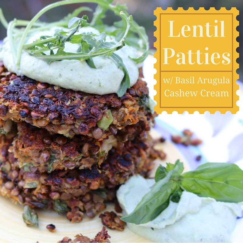 Recipe for Lentil Patties and Basil Arugula  Cashew Cream on the Vegan Outreach blog! 