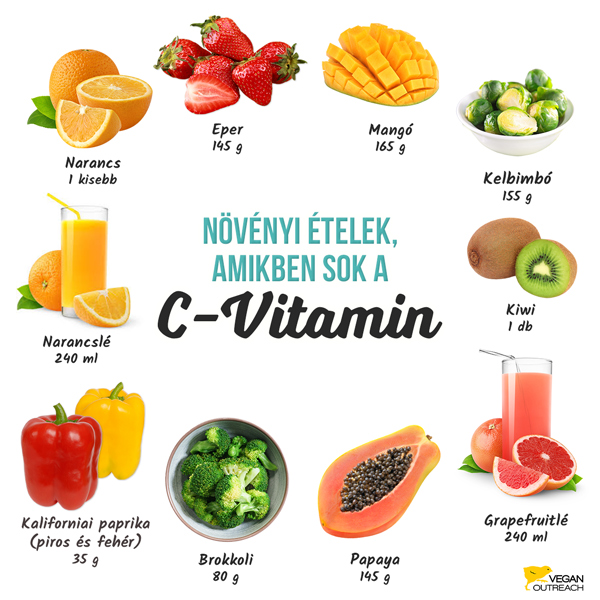 Mangó
165 g
Kelbimbó
155 g
Kiwi
1 db
Papaya
145 g
Grapefruitlé
240 ml
Kaliforniai paprika (piros és fehér)
35 g
Brokkoli
80 g
Narancslé
240 ml
Narancs
1 kisebb
Eper
145 g