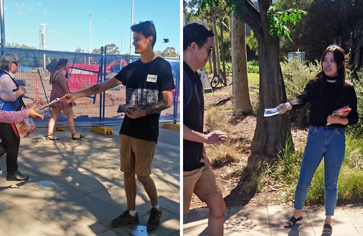 Sam Tucker and Jenny Li at Monash Clayton