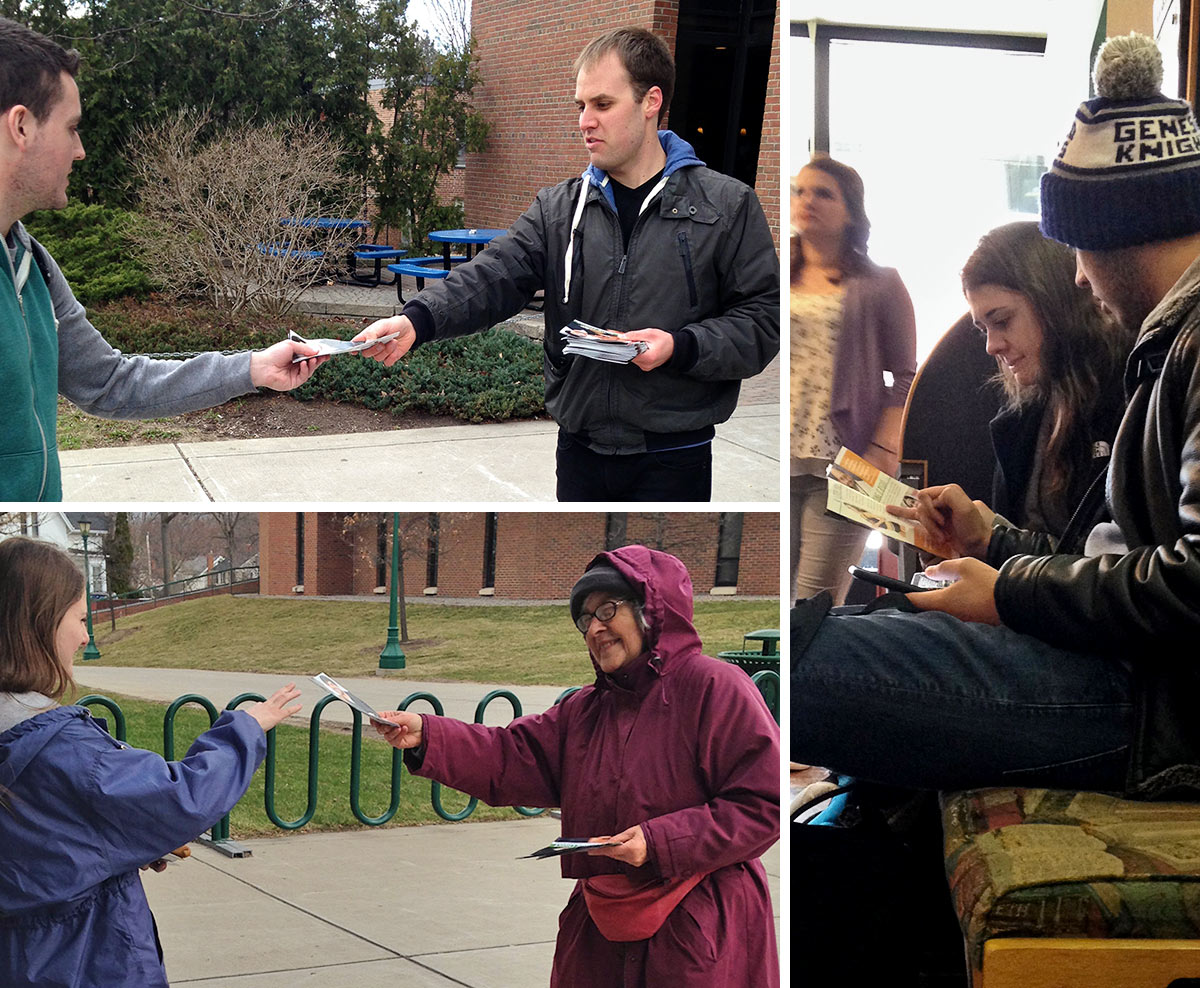 Nolan Guiffre, Carol Hope, and readers at SUNY Geneseo