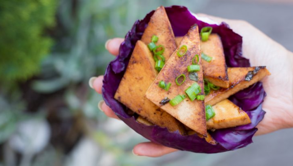 Garlicy-Ginger Tofu Triangles