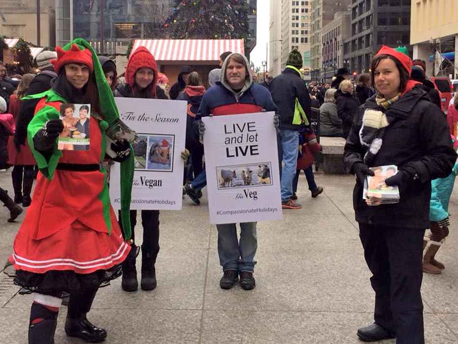 Activists at Christkindlmarket Chicago