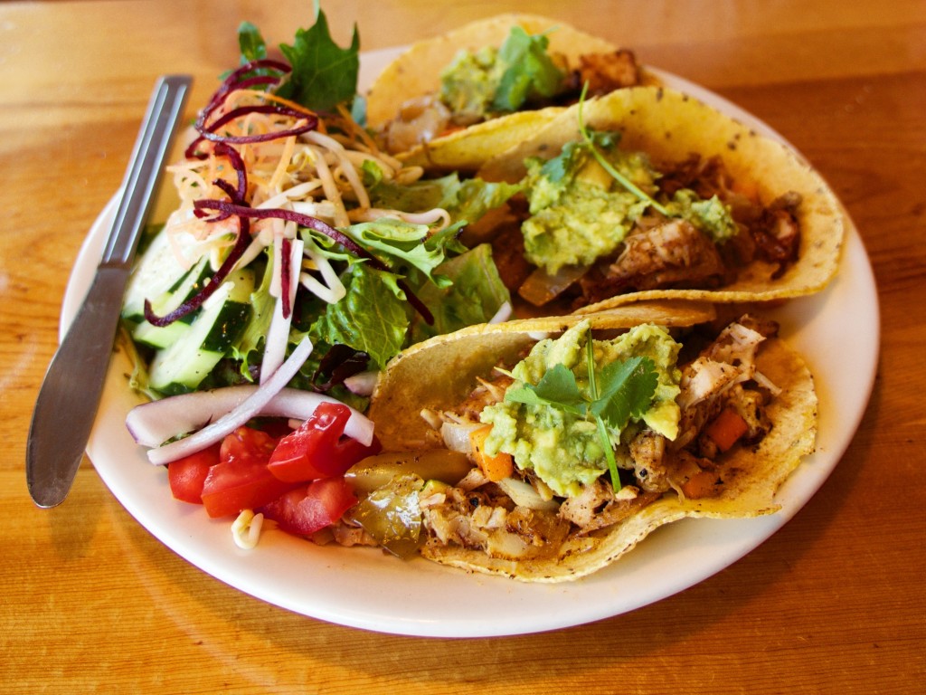 Jackfruit and Kimchi Tacos