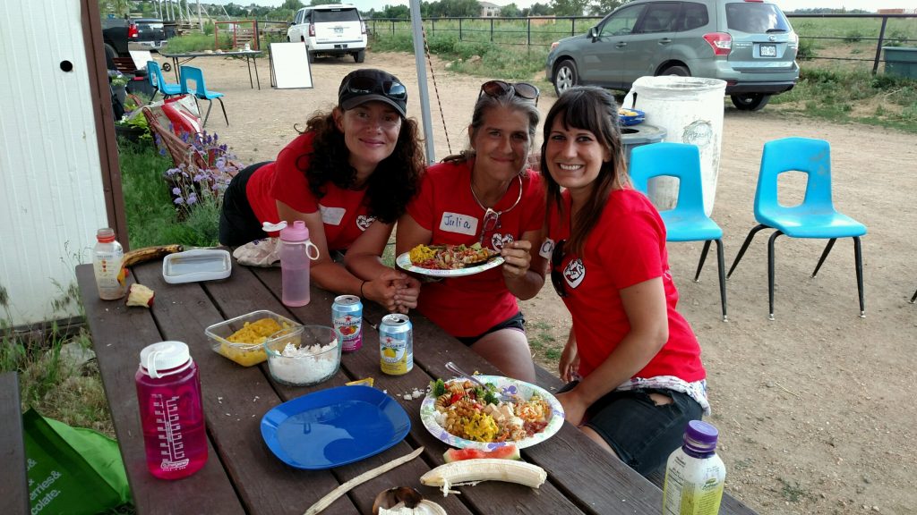 Luvin' Arms Volunteers Monika Bunting, Julia Cameron Weingardt, and Cheryl Abbate