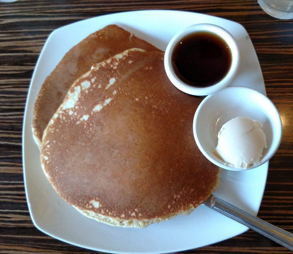 Pancakes with Vegan Butter and Maple Syrup