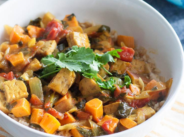 Tempeh—Coconut Curry Tempeh with Sweet Potatoes