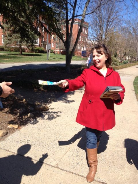 frannie leafleting